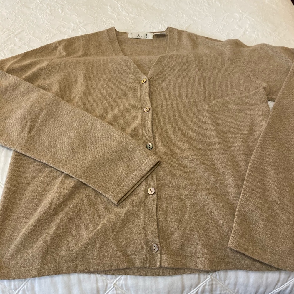 TSE Cashmere Cardigan Sweater - camel M